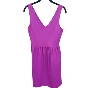 Everly By Anthropologie Dress Small Womens Purple Knee Length Scalloped Hem